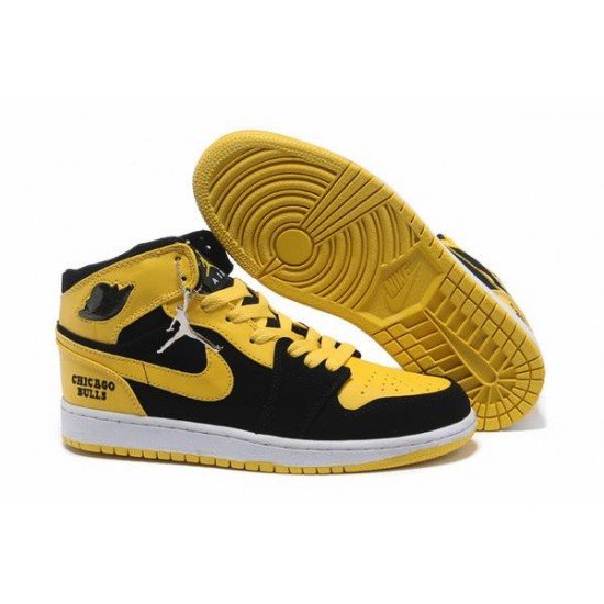 Air Jordan I (1) Retro Black Yellow White-129