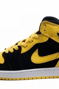 Air Jordan I (1) Retro Black Yellow White-129