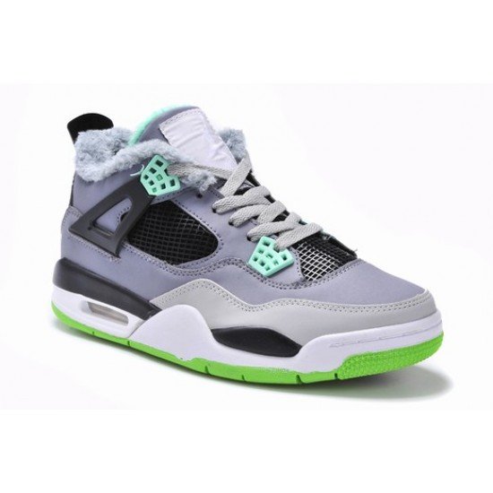 Air Jordan IV(4) Retro Grey/Green fur-70