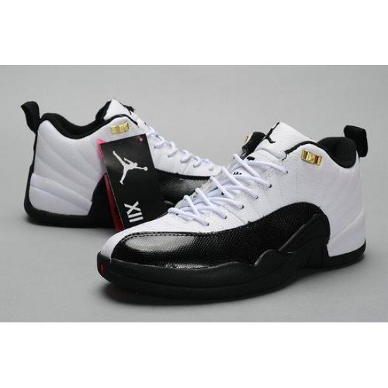 Air Jordan 12 Low Men White Black-1