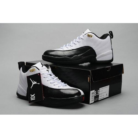 Air Jordan 12 Low Men White Black-1