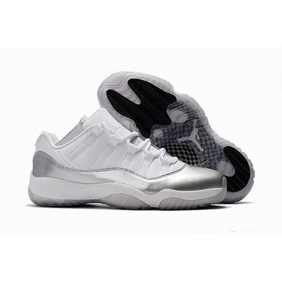 Air Jordan 11 Low White Silver-1