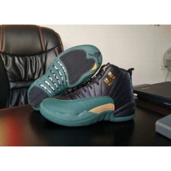 Air Jordan 12 Retro Black Green Gold