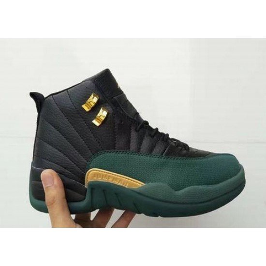 Air Jordan 12 Retro Black Green Gold