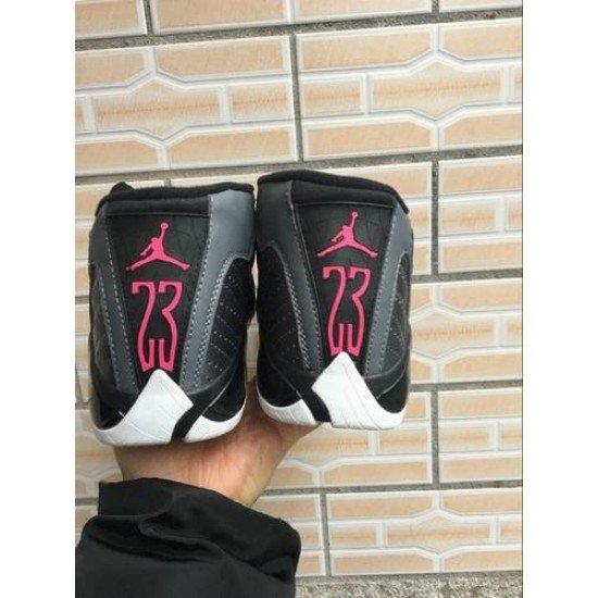 Air Jordan 14 Black Gray Pink-1