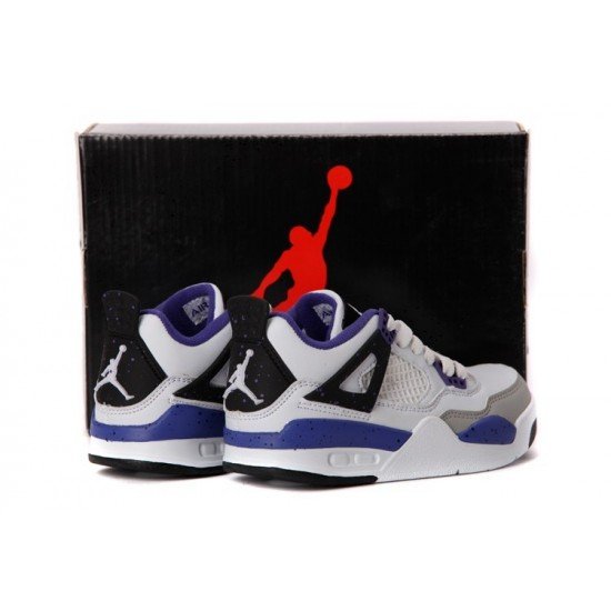 Air Jordan IV (4)  Kids White gray blue