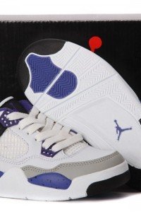 Air Jordan IV (4)  Kids White gray blue