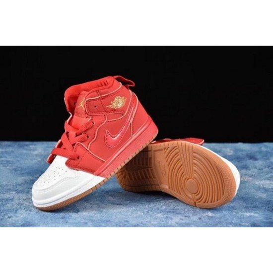 Air Jordan I (1) top  Kids Red and white