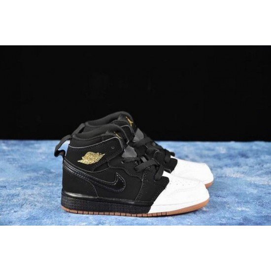 Air Jordan I (1) top  Kids blackand white