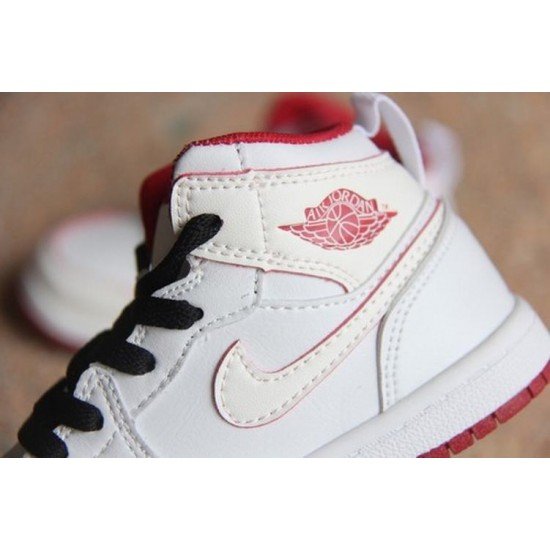 Air Jordan I (1) top  Kids White Red