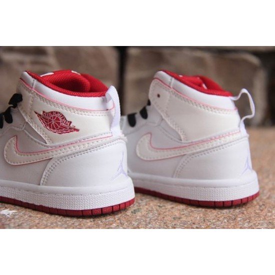 Air Jordan I (1) top  Kids White Red