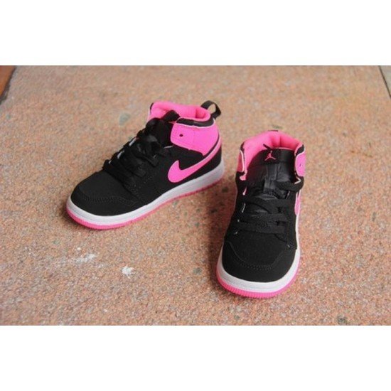 Air Jordan I (1) top Kids bldck pink