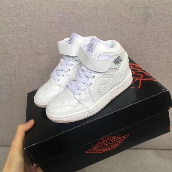 Air Jordan I (1) top  Kids all white