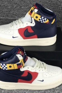 Air Force 1 high white red blue mens