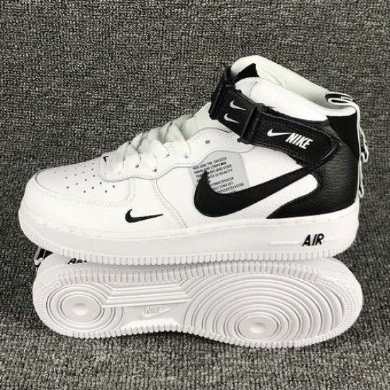 Air Force 1 Mid high Double hook black and white