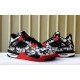 Air Jordan 4 black white red mens