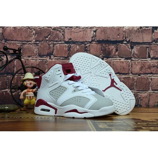 Air Jordan 6 white red kids