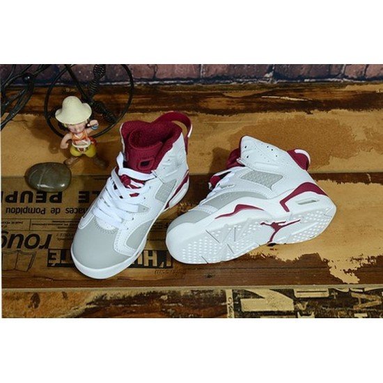 Air Jordan 6 white red kids