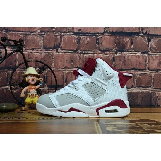 Air Jordan 6 white red kids