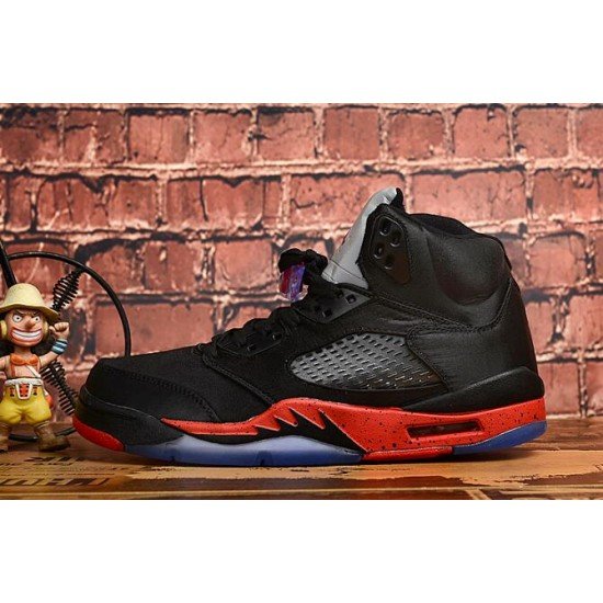 AIR JORDAN 5 Black and Red Silk