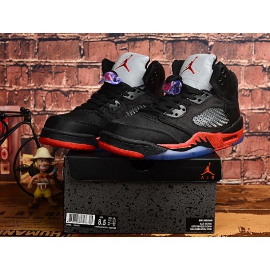 AIR JORDAN 5 Black and Red Silk