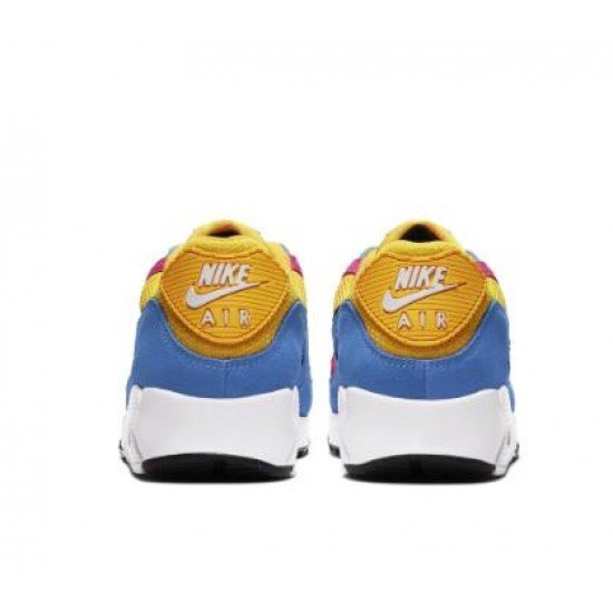 Air Max 90 Yellow, rose red and blue