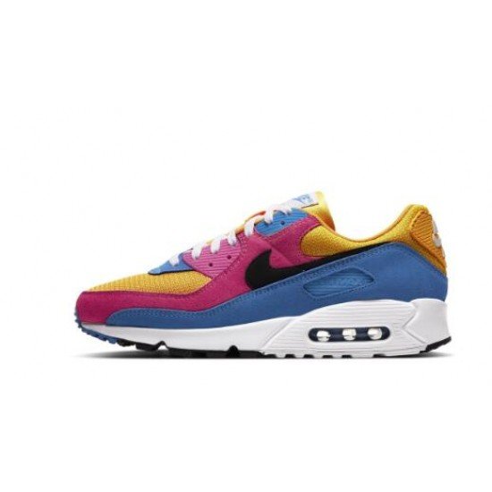 Air Max 90 Yellow, rose red and blue