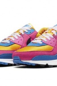 Air Max 90 Yellow, rose red and blue