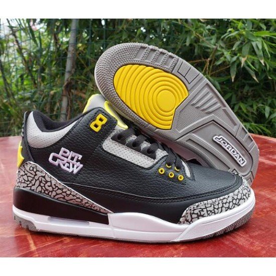 AIR JORDAN 3 black gray yellow