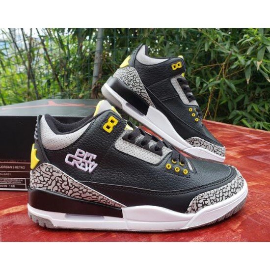 AIR JORDAN 3 black gray yellow