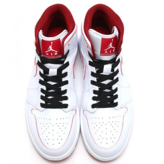 Air Jordan 1 Mid AJ1 Mid white and red 554724-103