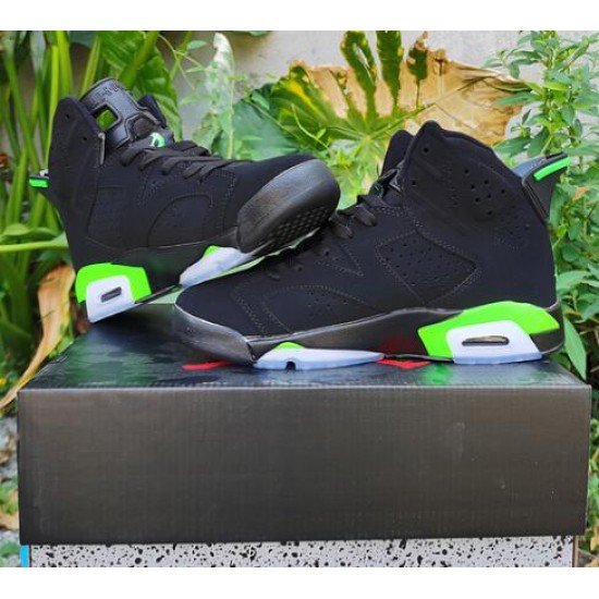 Air Jordan 6 black fluorescent green