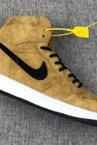 Air Jordan 1 Wheat Black Hook Full-layer cowhide