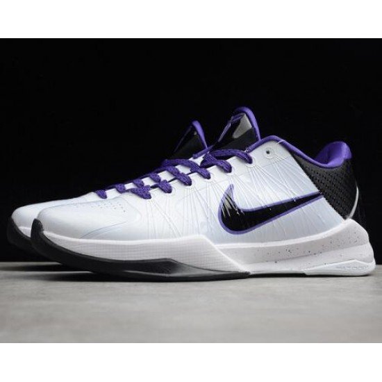 Kobe 5 white black purple