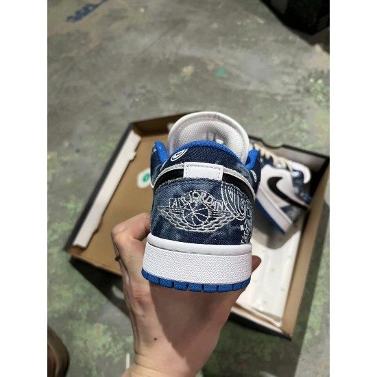 Air Jordan 1 Low (GS)"Washed Denim" White Blue