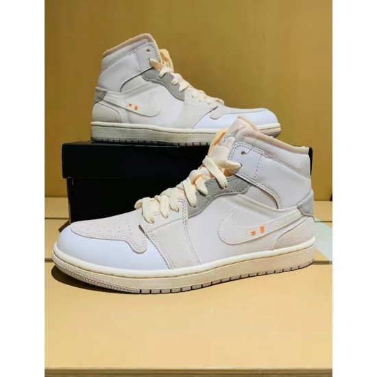 Air Jordan 1 Mid SE Craft White and Phantoma