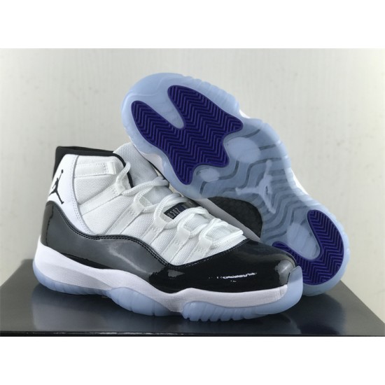 Air Jordan 11 High Top Black and White Buckle