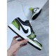 AJ1 low top white and green burst crack