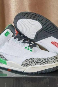 Air Jordan 3 in white and green.