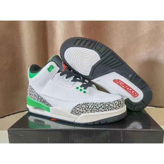 Air Jordan 3 in white and green.