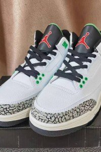 Air Jordan 3 in white and green.